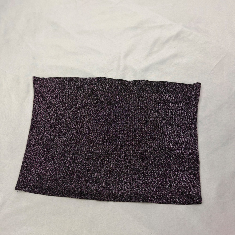 Zara Purple Metallic Shimmer Tube Top Strapless Bandeau Small Night Out Party